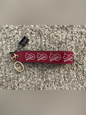 Victoria's Secret Red Crystal Logo Key & Card Holder Strap